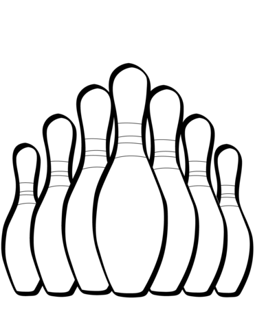 Seven Bowling Pins Coloring Page